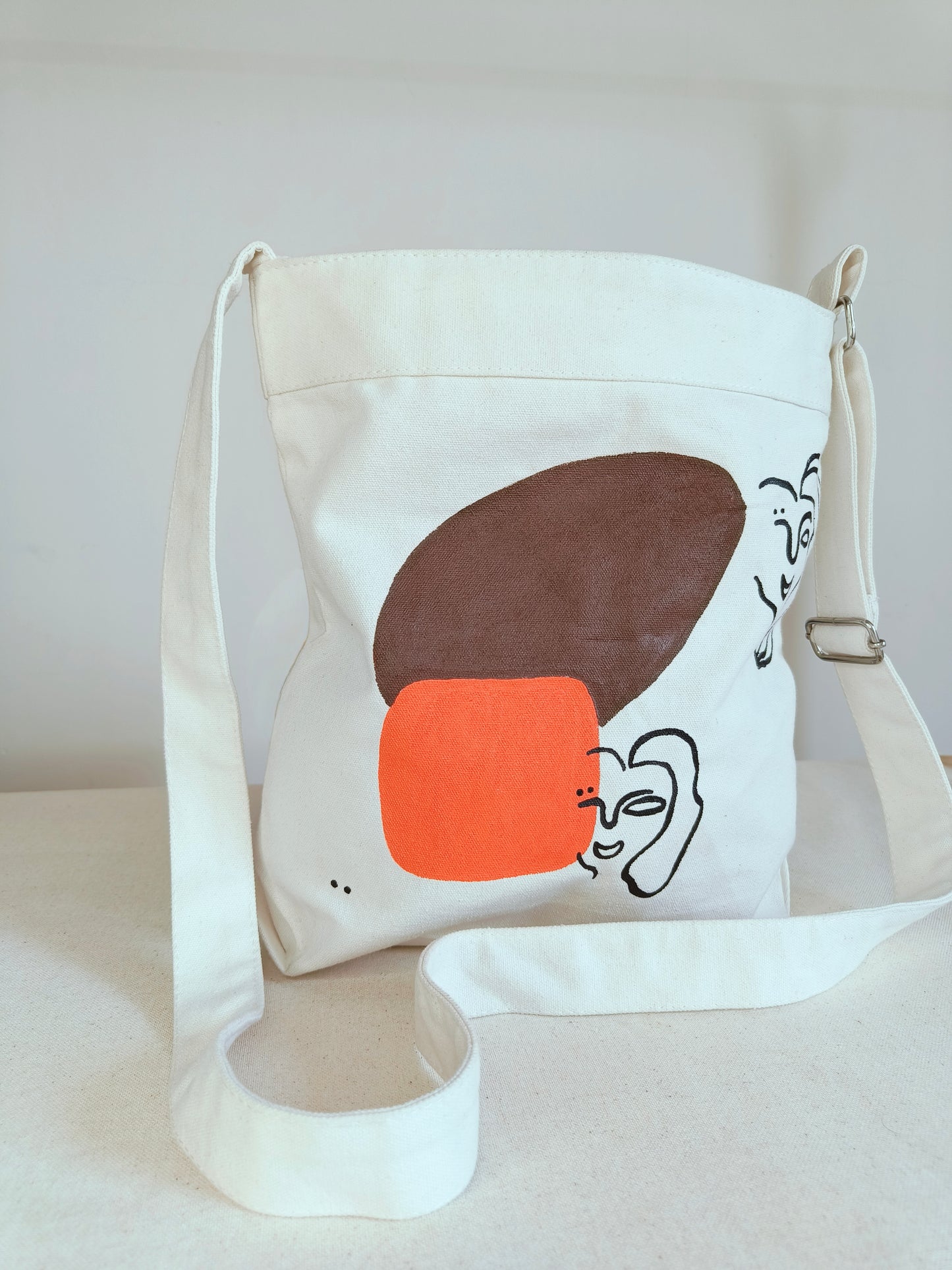 Modern Art Sling Bag | Canvas Sling Bag|