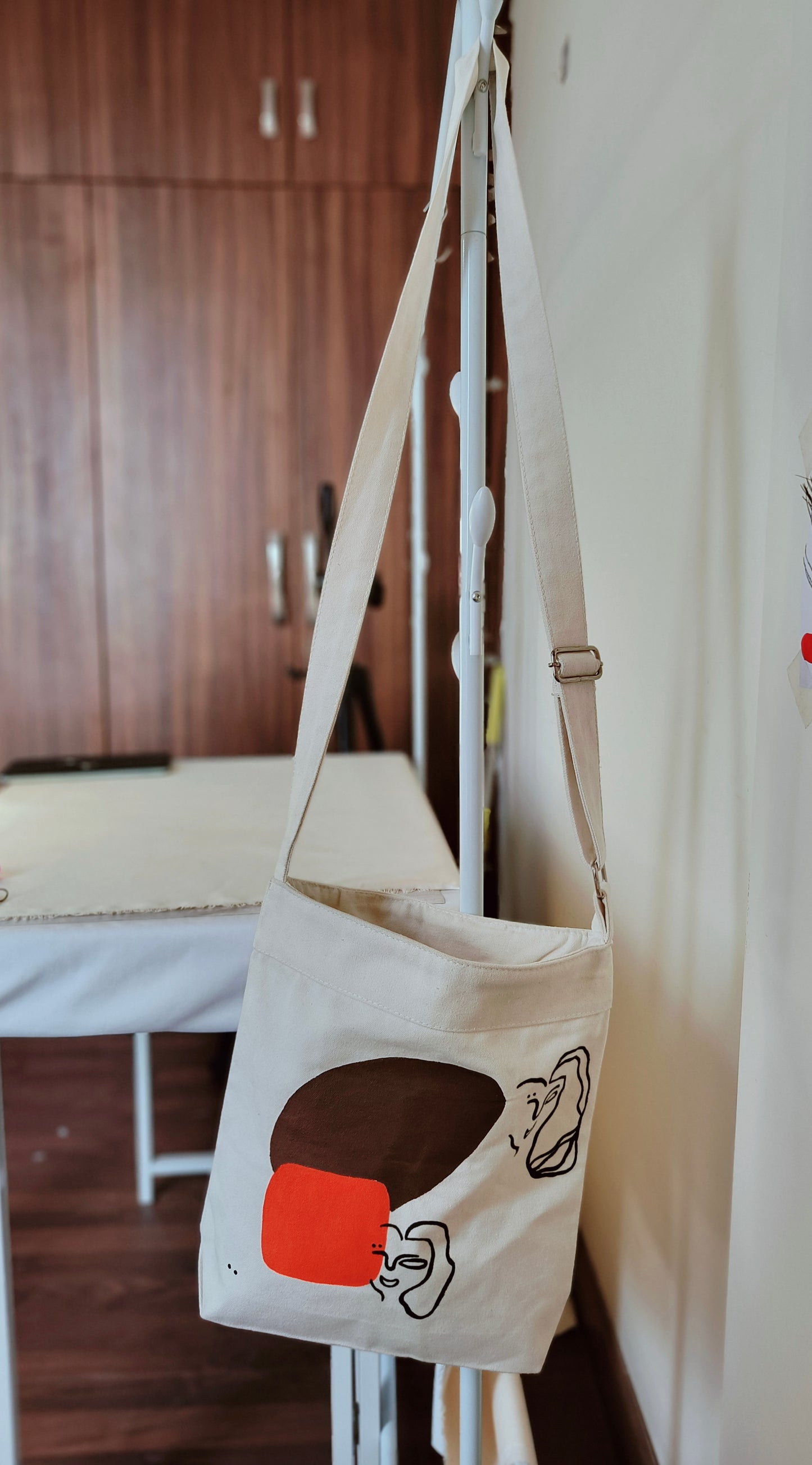 Modern Art Sling Bag | Canvas Sling Bag|