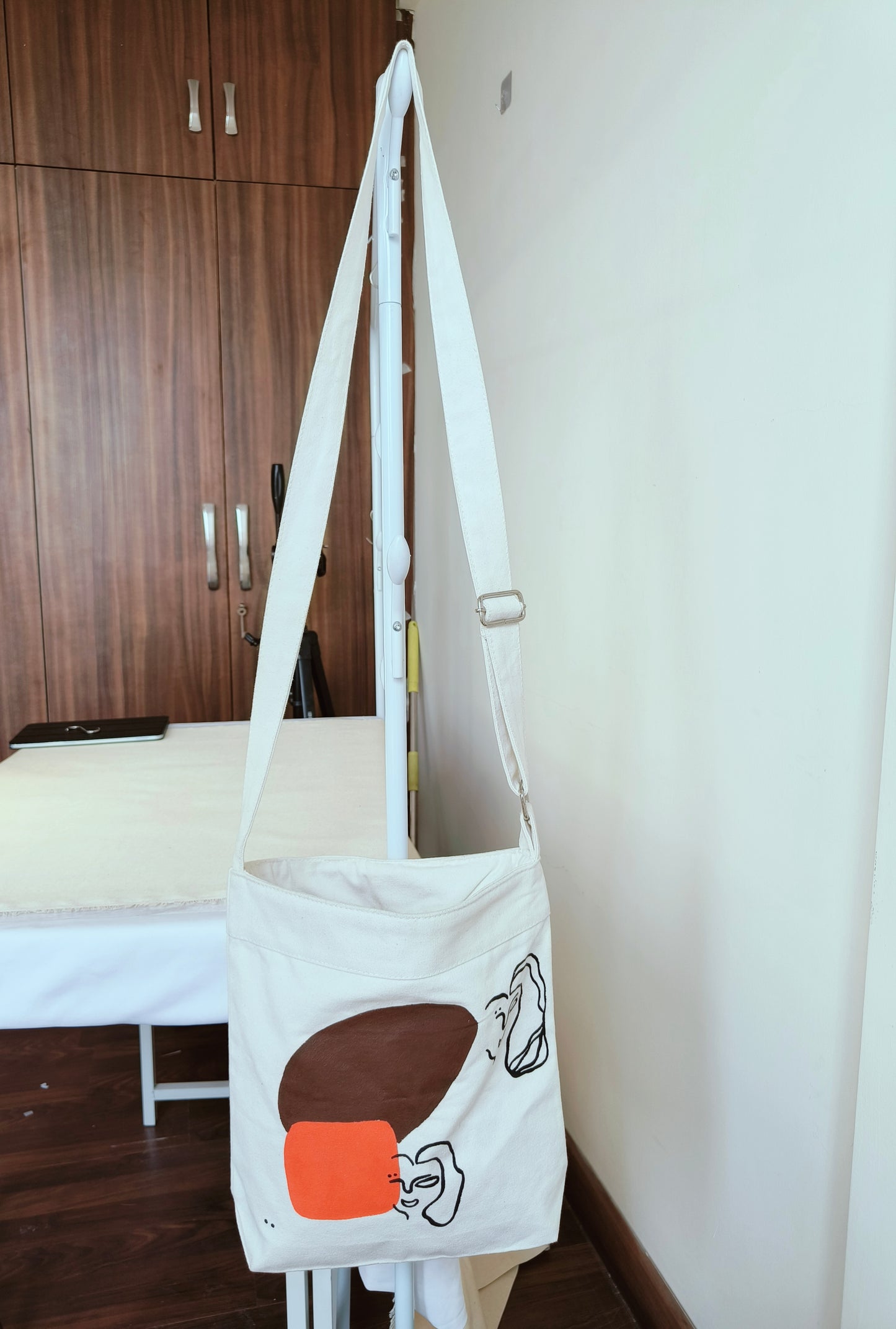 Modern Art Sling Bag | Canvas Sling Bag|