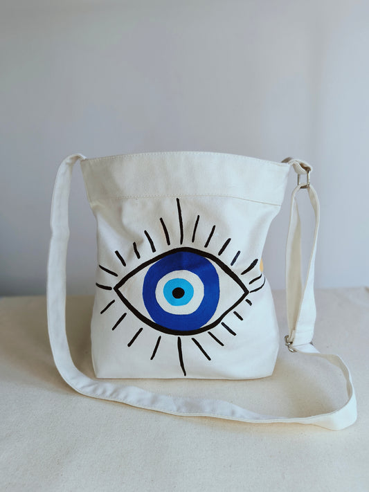 Eye Canvas Sling Bag|